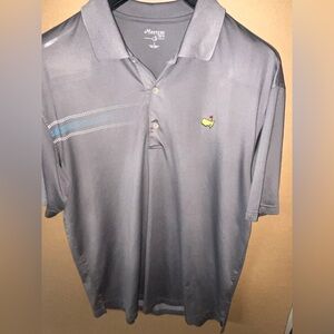 Masters Tech Golf Polo Gray Size Large Performance Short Sleeve Great Augusta
